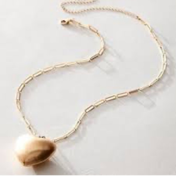 NWT - Free People - Spektor Heart Necklace - Gold - Picture 2 of 2